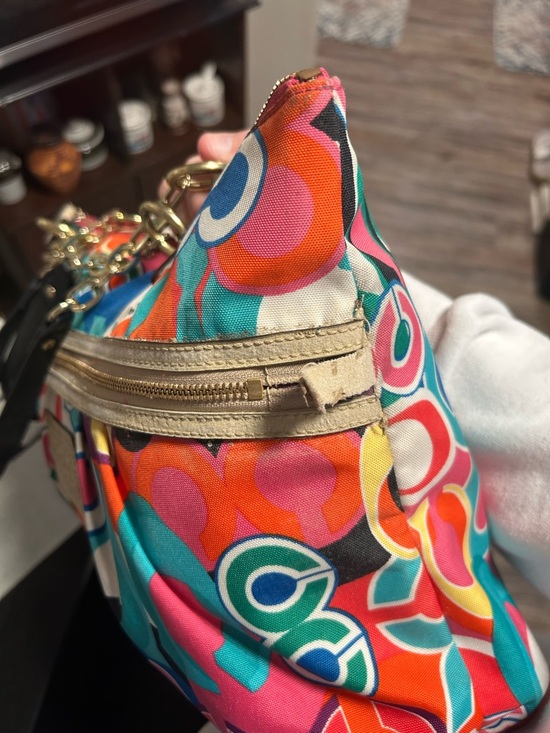 📍AS IS PROJECT! Coach Poppy Signature Large Tote Bag No Offers - Picture 6 of 16